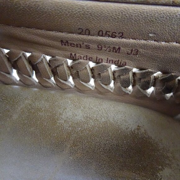 Johnston & Murphy Tan Woven Sheepskin Loafers Size 9.5